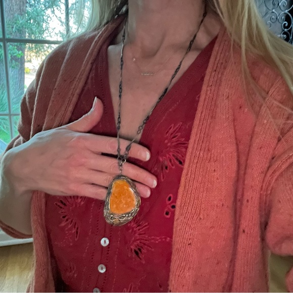 Vintage European Baltic Amber and Sterling Silver Necklace - One Of A Kind! - Picture 7 of 8